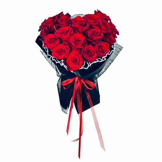 Scarlet Heart Rose Bouquet