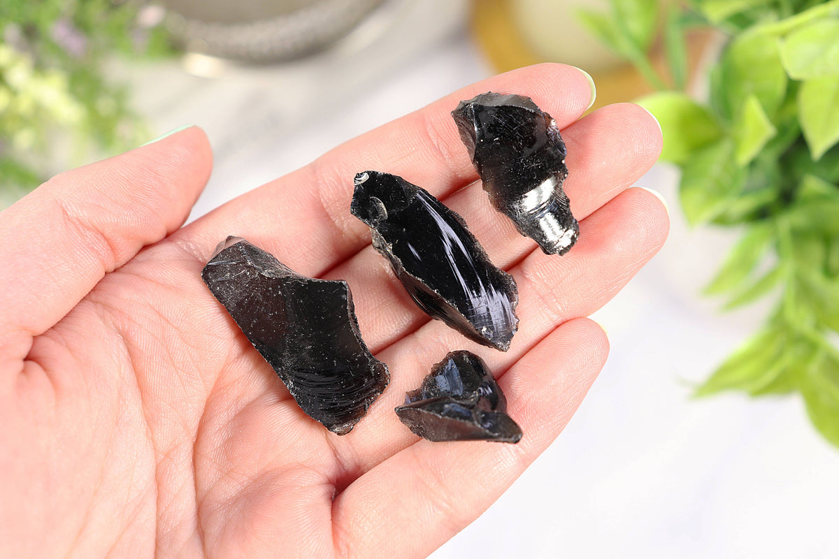 Black Obsidian Gravel Gem Box - Black Obsidian Crystal