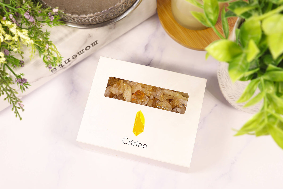 Citrine Gravel Gem Box - Citrine Crystal