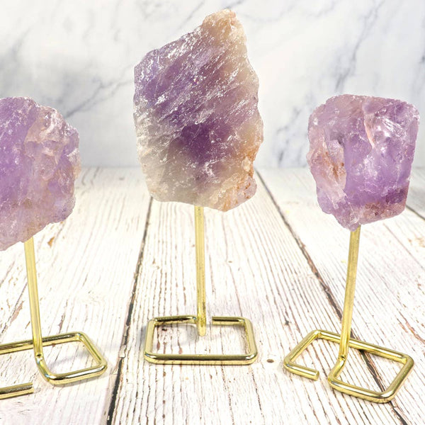 Small Amethyst on Gold Metal Stand- Amethyst Décor