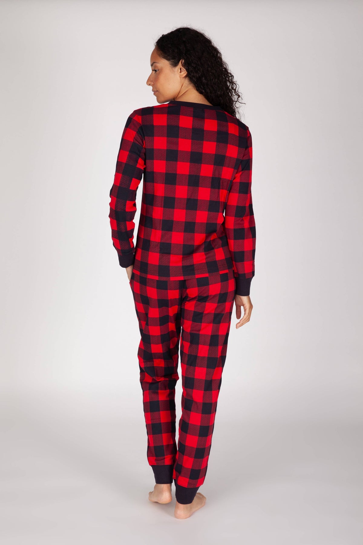 Women's Cotton Pajama Set in Red Buffalo Plaid