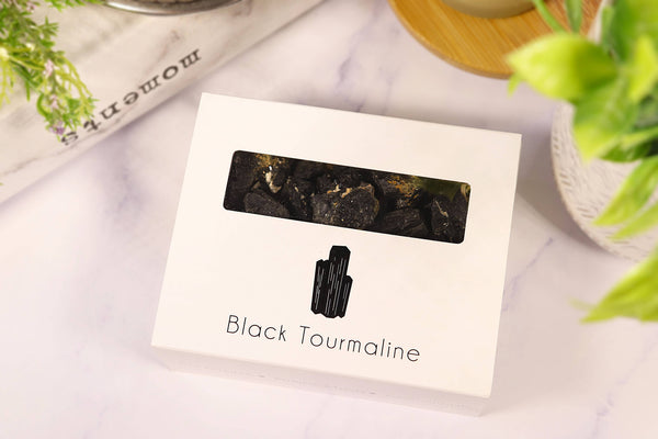 Black Tourmaline Gravel Gem Box - Black Tourmaline Crystal