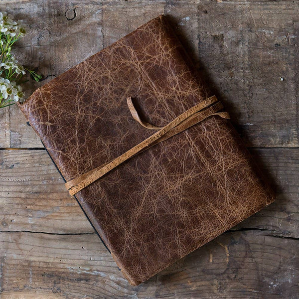 Leather Bound Journal Rustic Style Guest Book