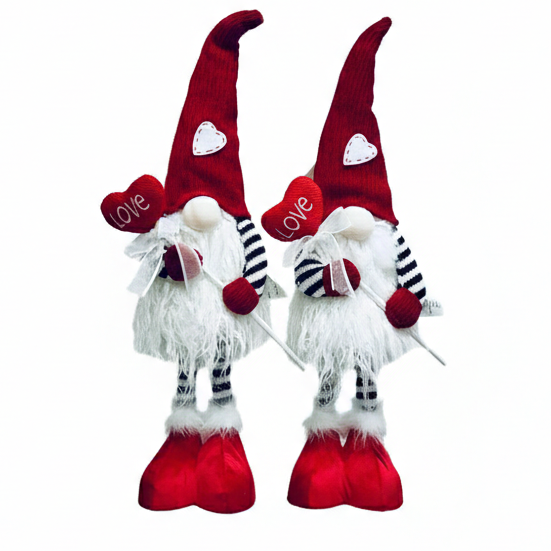 Standing Red Love Gnome