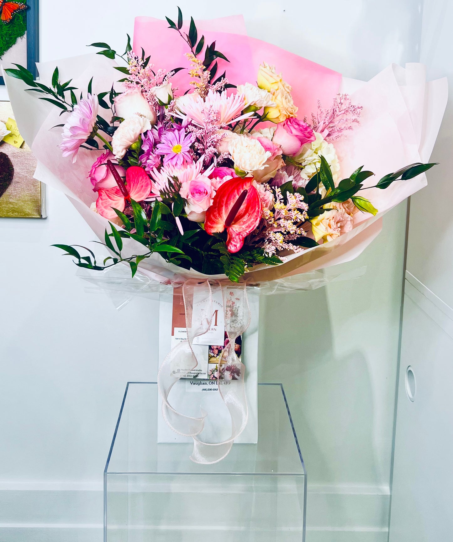 “ Blush Elegance” Hand-Tied Bouquet