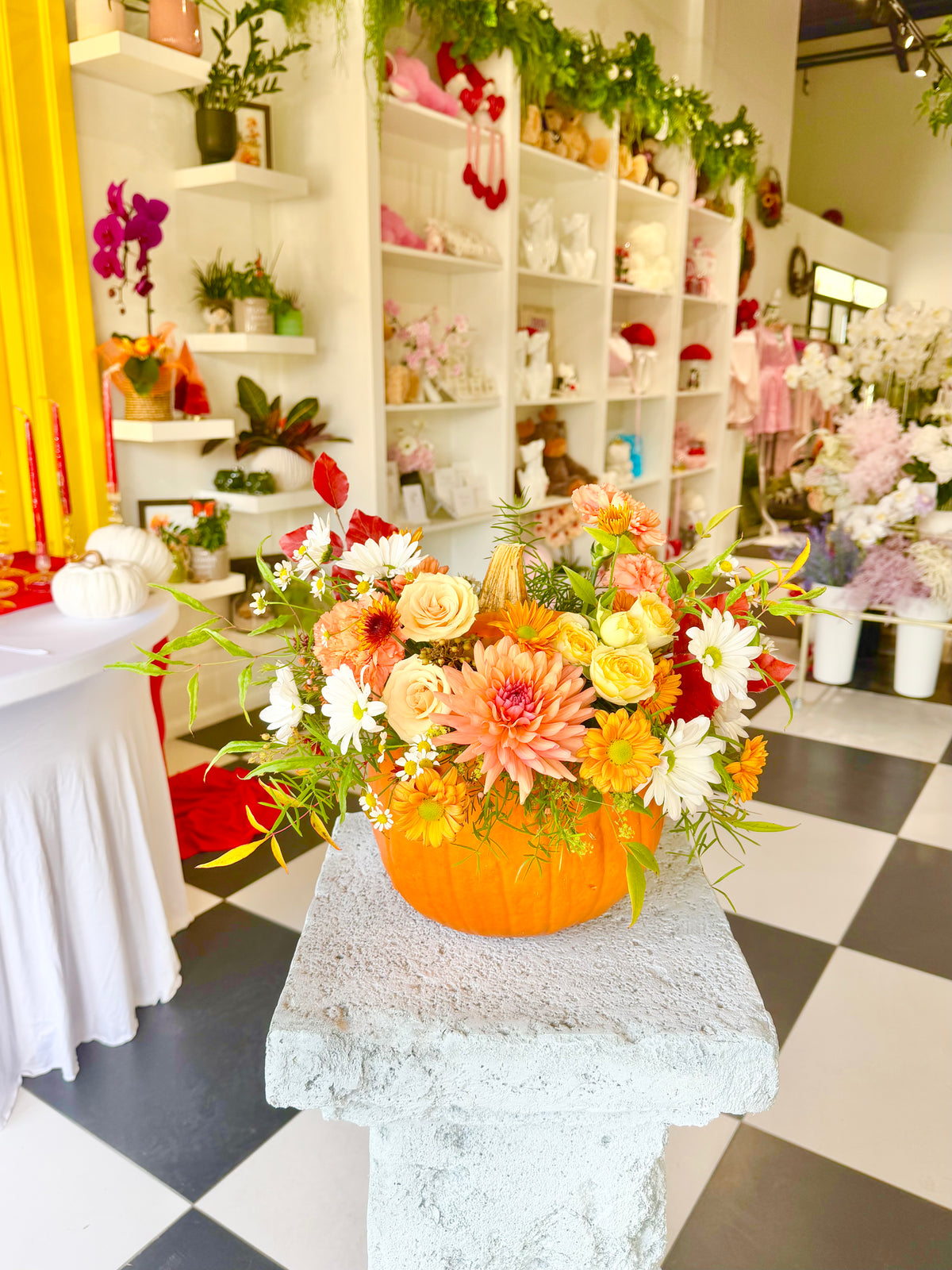 Harvest Glow - Fresh Pumpkin Arrangement