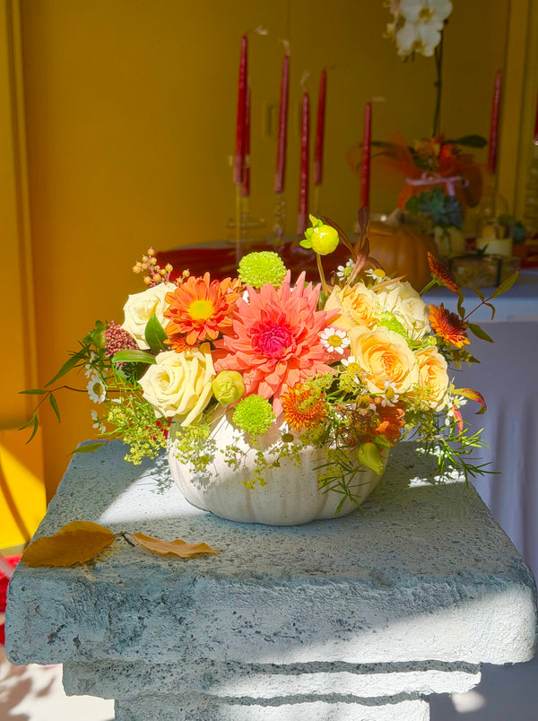 Ivory Harvest Pumpkin Arrangement