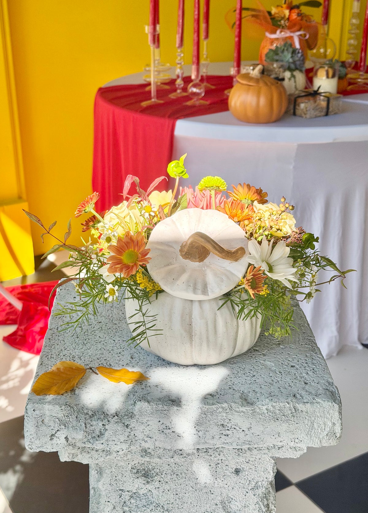 Ivory Harvest Pumpkin Arrangement