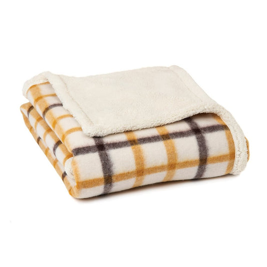 SCOTTISH ECRU PLAID THROW / PILLOW