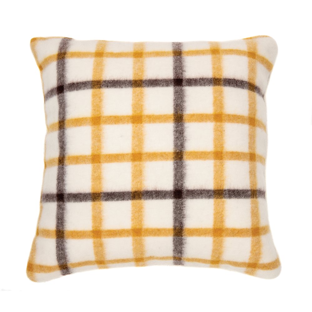 SCOTTISH ECRU PLAID THROW / PILLOW