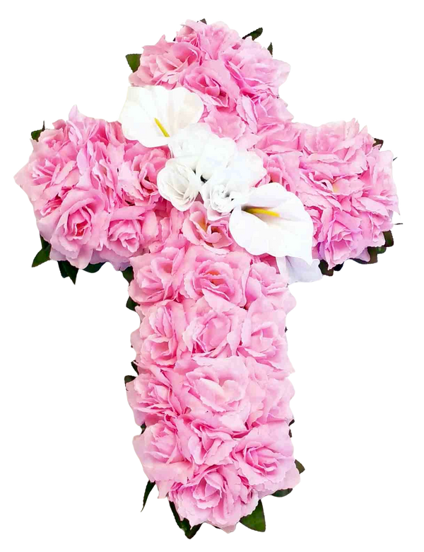 22" PINK/WHITE CROSS