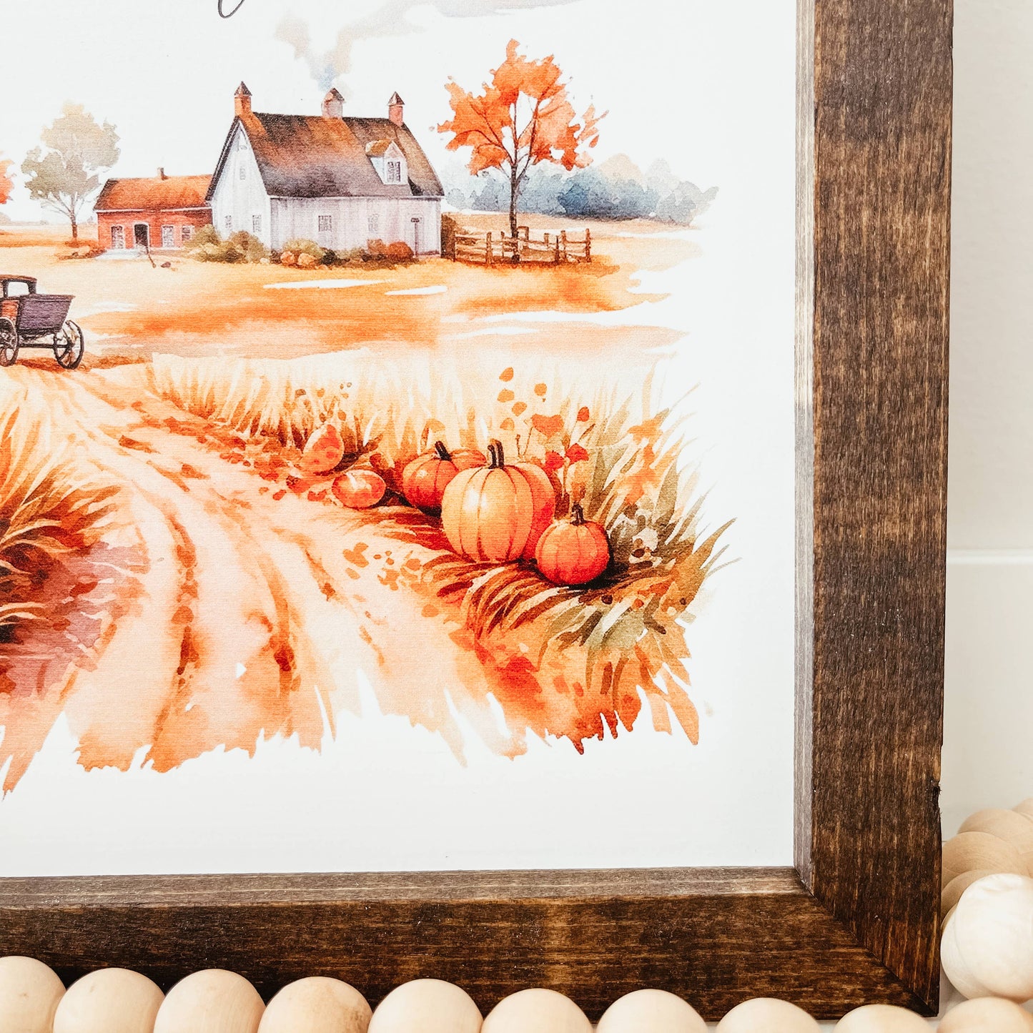Welcome Fall Framed Wood Sign
