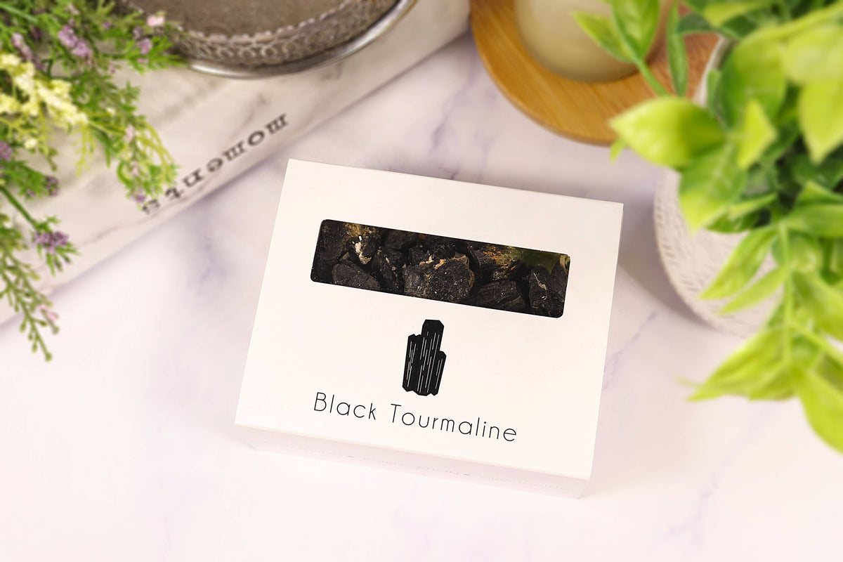 Black Tourmaline Gravel Gem Box - Black Tourmaline Crystal
