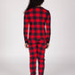 Kids Cotton Pajama Set in Red Buffalo Plaid