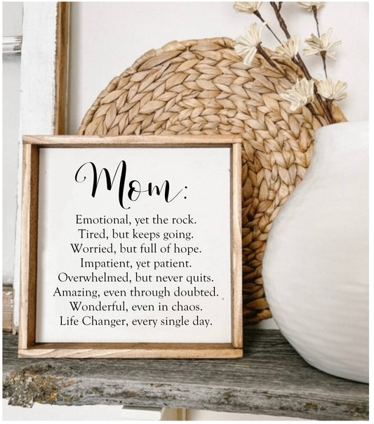 Mother's Day Small Framed Wood Sign