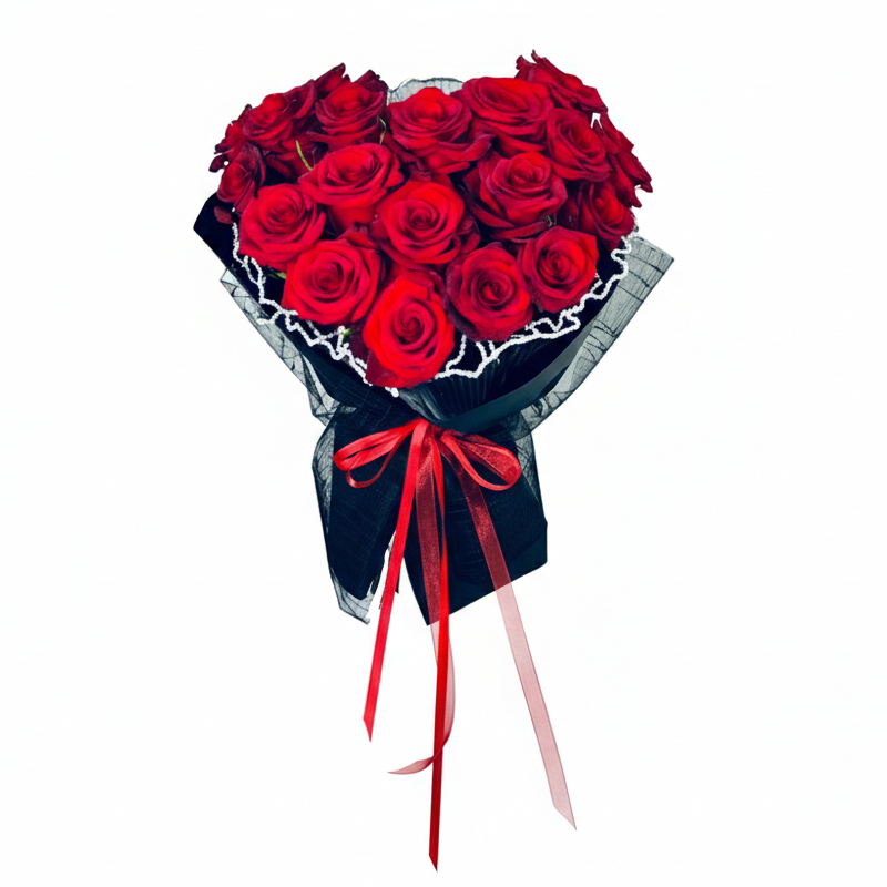 Scarlet Heart Rose Bouquet