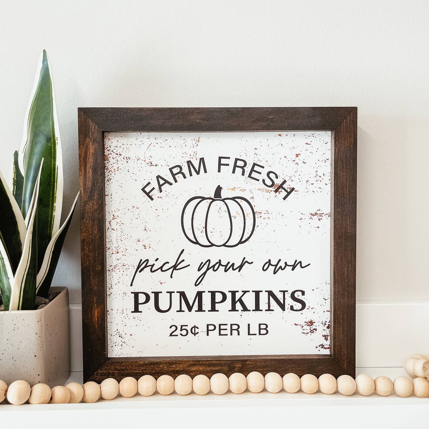 Farm Fresh Pumpkins Framed Wood Sign