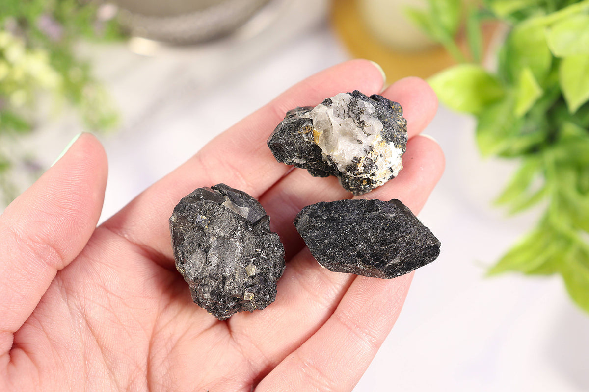 Black Tourmaline Gravel Gem Box - Black Tourmaline Crystal