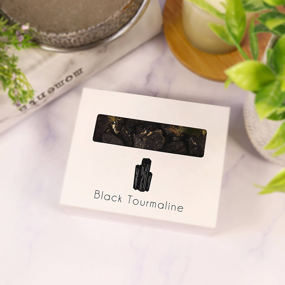 Black Tourmaline Gravel Gem Box - Black Tourmaline Crystal