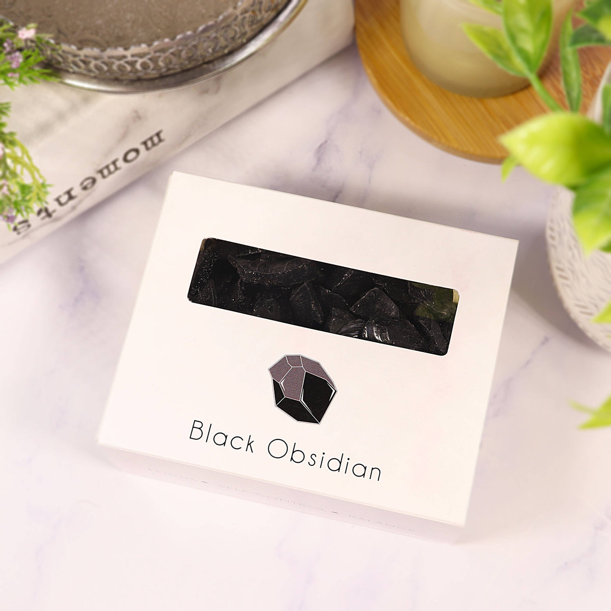 Black Obsidian Gravel Gem Box - Black Obsidian Crystal