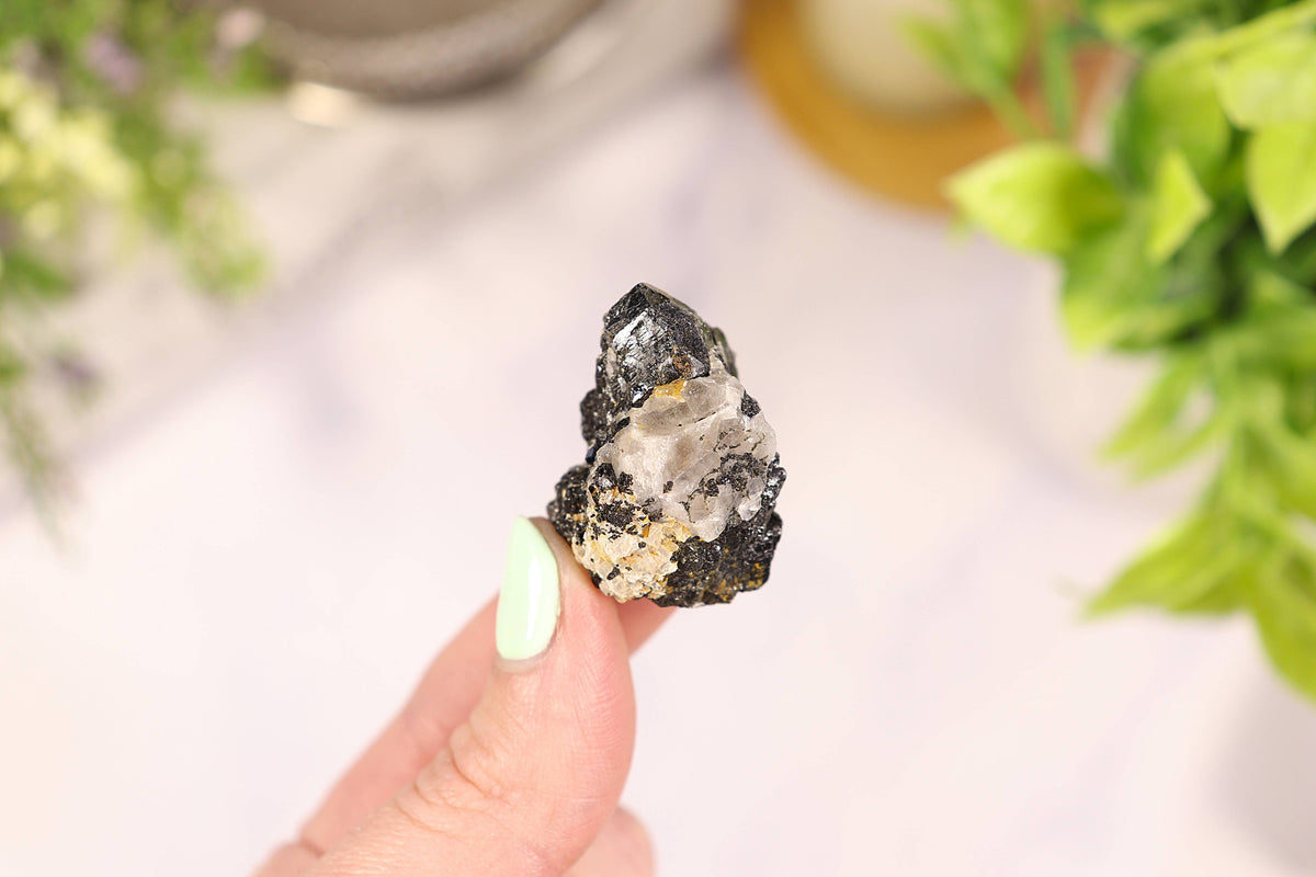 Black Tourmaline Gravel Gem Box - Black Tourmaline Crystal