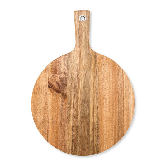 Wooden Round Cutting & Serving Board With Handle