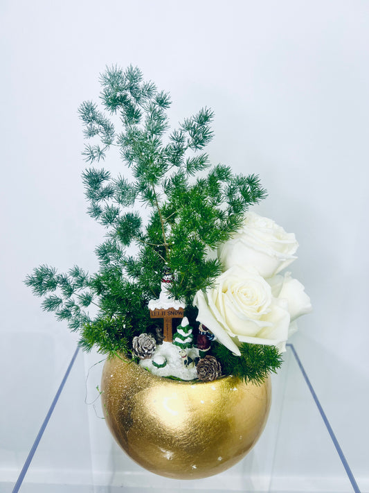 Golden Winter Forest Bowl