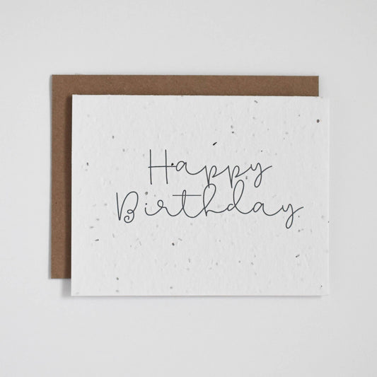 Greeting Card - Happy Birthday - Cursive