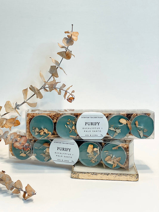 Purify: intention tea light flight