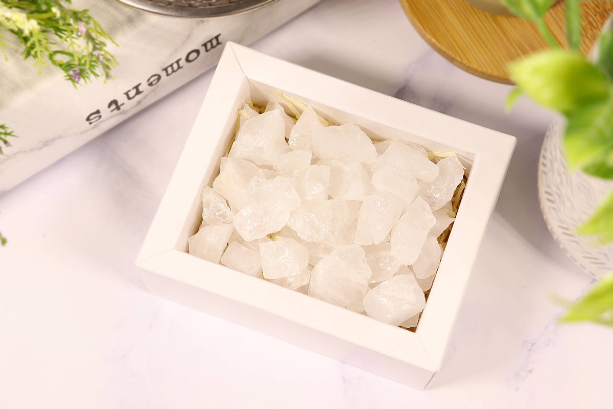 White Quartz Gravel Gem Box - White Quartz