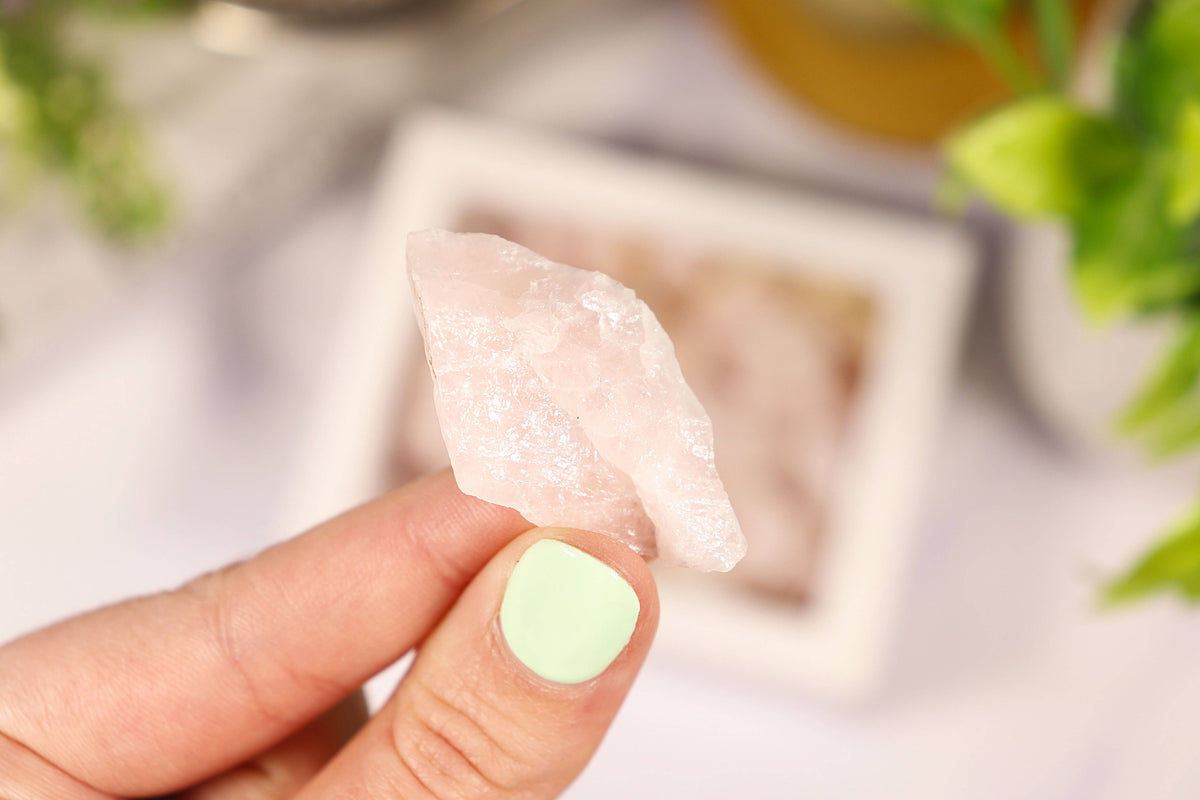Rose Quartz Gravel Gem Box - Rose Quartz Crystal
