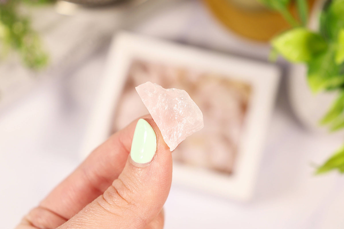 Rose Quartz Gravel Gem Box - Rose Quartz Crystal