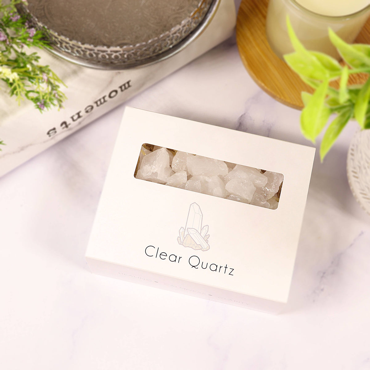 White Quartz Gravel Gem Box - White Quartz
