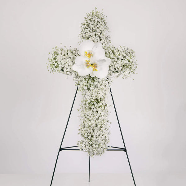Baby’s Breath Sympathy Cross