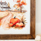 Watercolour Autumn Farm Framed Wood Sign