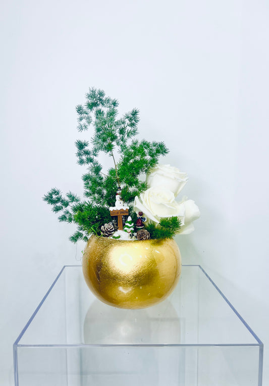 Golden Winter Forest Bowl