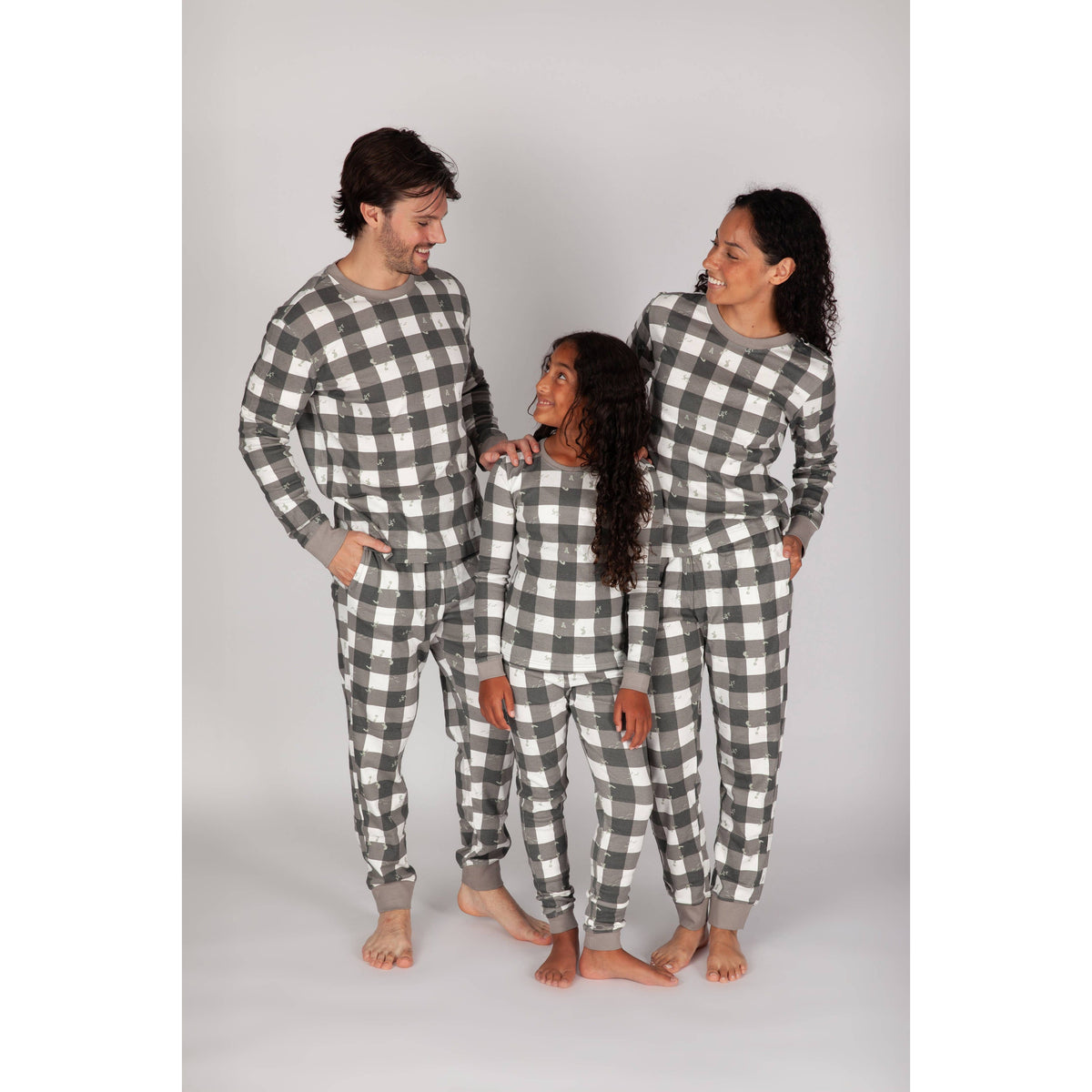 Women's Cotton Pajama Set in Lazy Bird Plaid