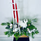 White Deer Wood Box Centerpiece