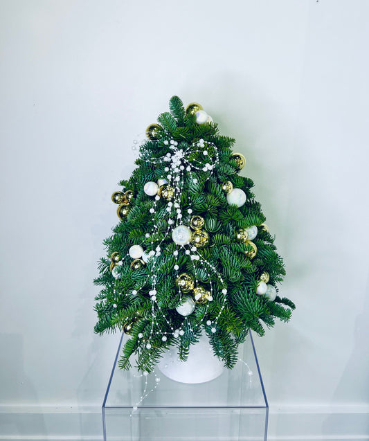 Winter Gold Pearl Mini Christmas Tree