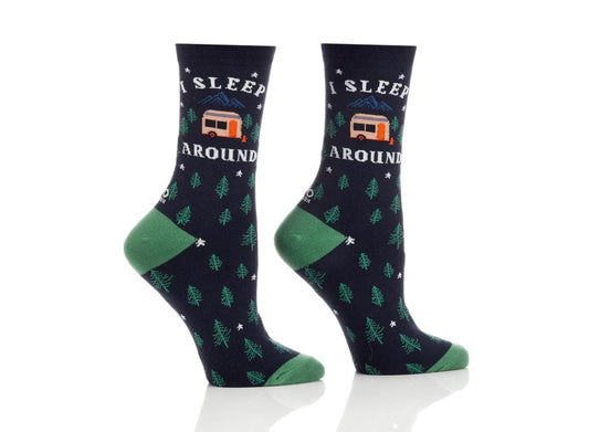 "SLEEP AROUND" COTTON DRESS CREW SOCKS BY YO SOX