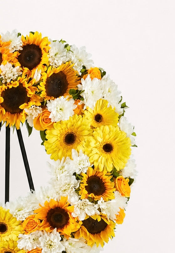 Golden Memories Sympathy Wreath
