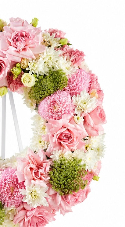Blushing Grace Sympathy Wreath
