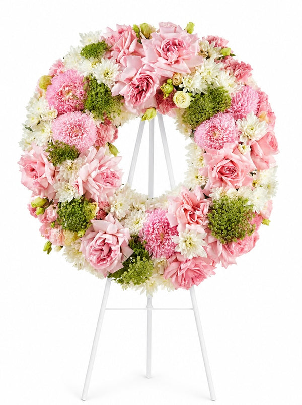 Blushing Grace Sympathy Wreath