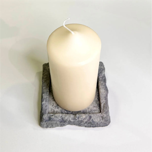 5" STONE LOOK CANDLE HOLDER