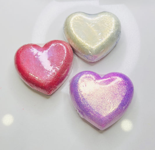 Shimmer Love Hearts Bath Bombs