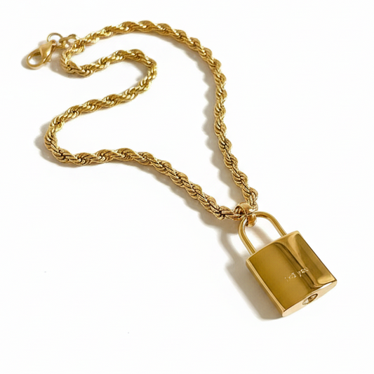 Lock of Love Necklace- Gold