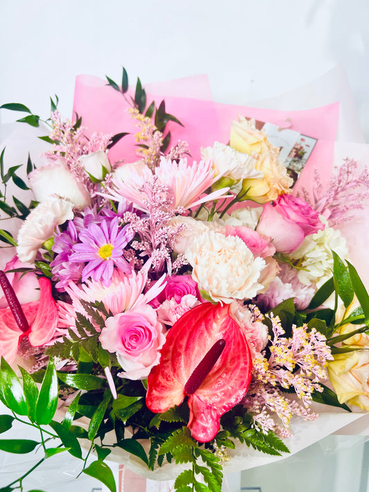 “ Blush Elegance”  Hand-Tied Bouquet