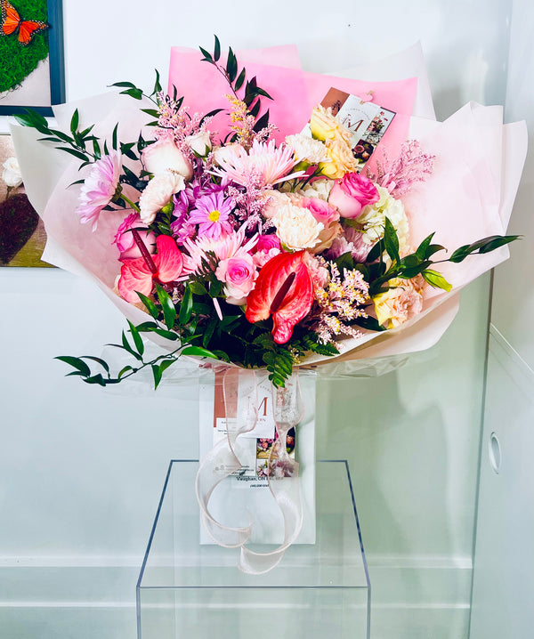 “ Blush Elegance”  Hand-Tied Bouquet