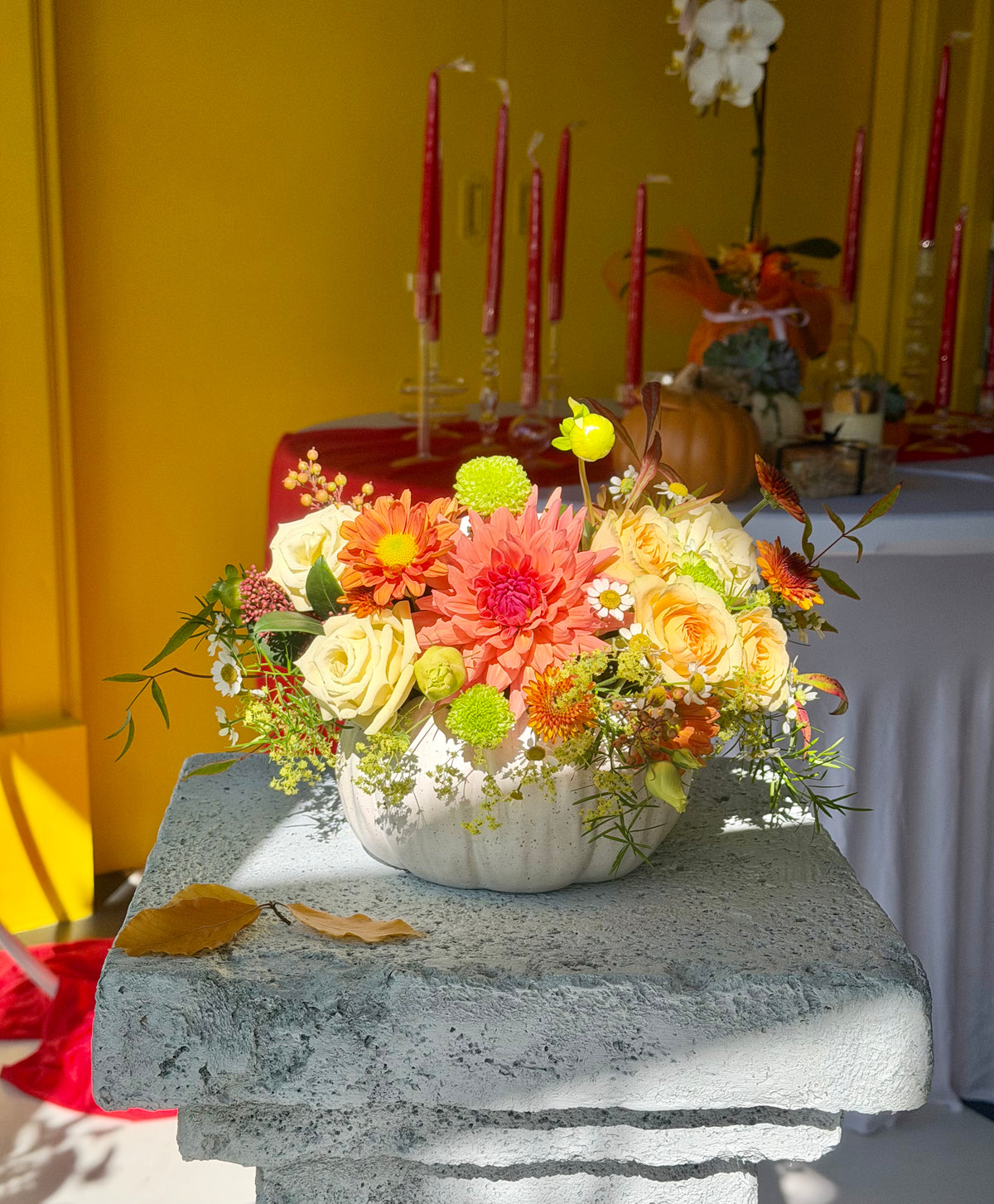Ivory Harvest Pumpkin Arrangement