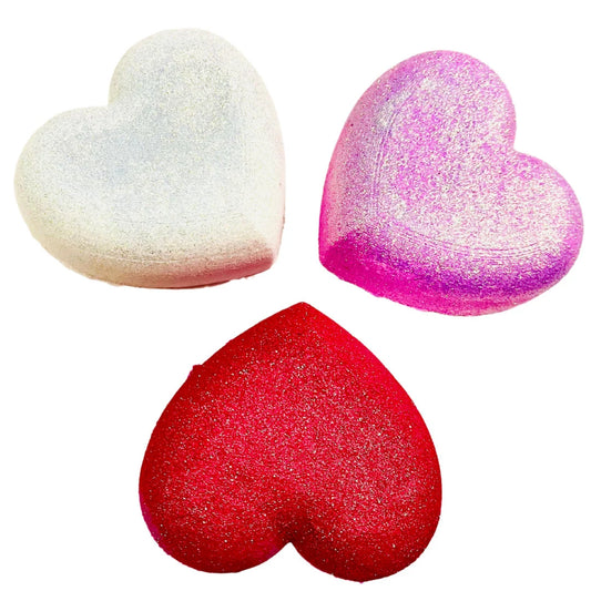 Shimmer Love Hearts Bath Bombs